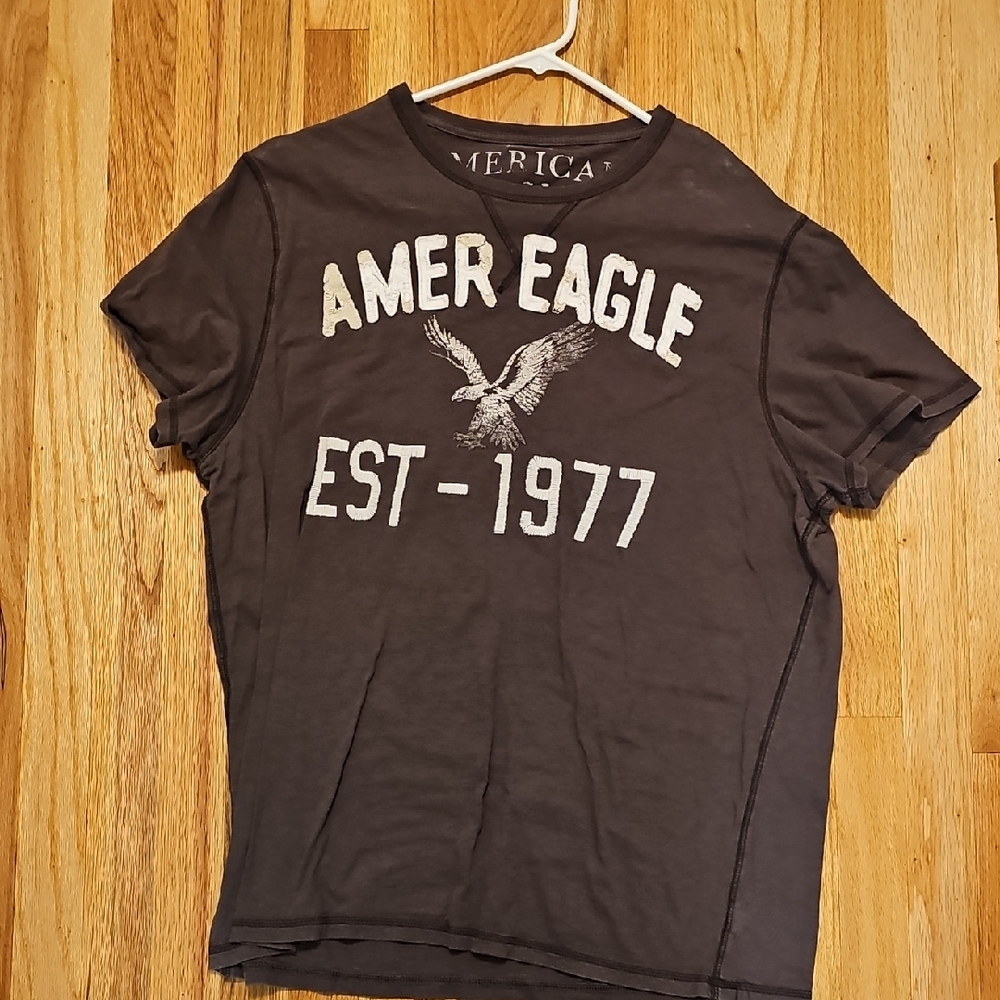 American Eagle Outfitters Men's Brown T-Shirt